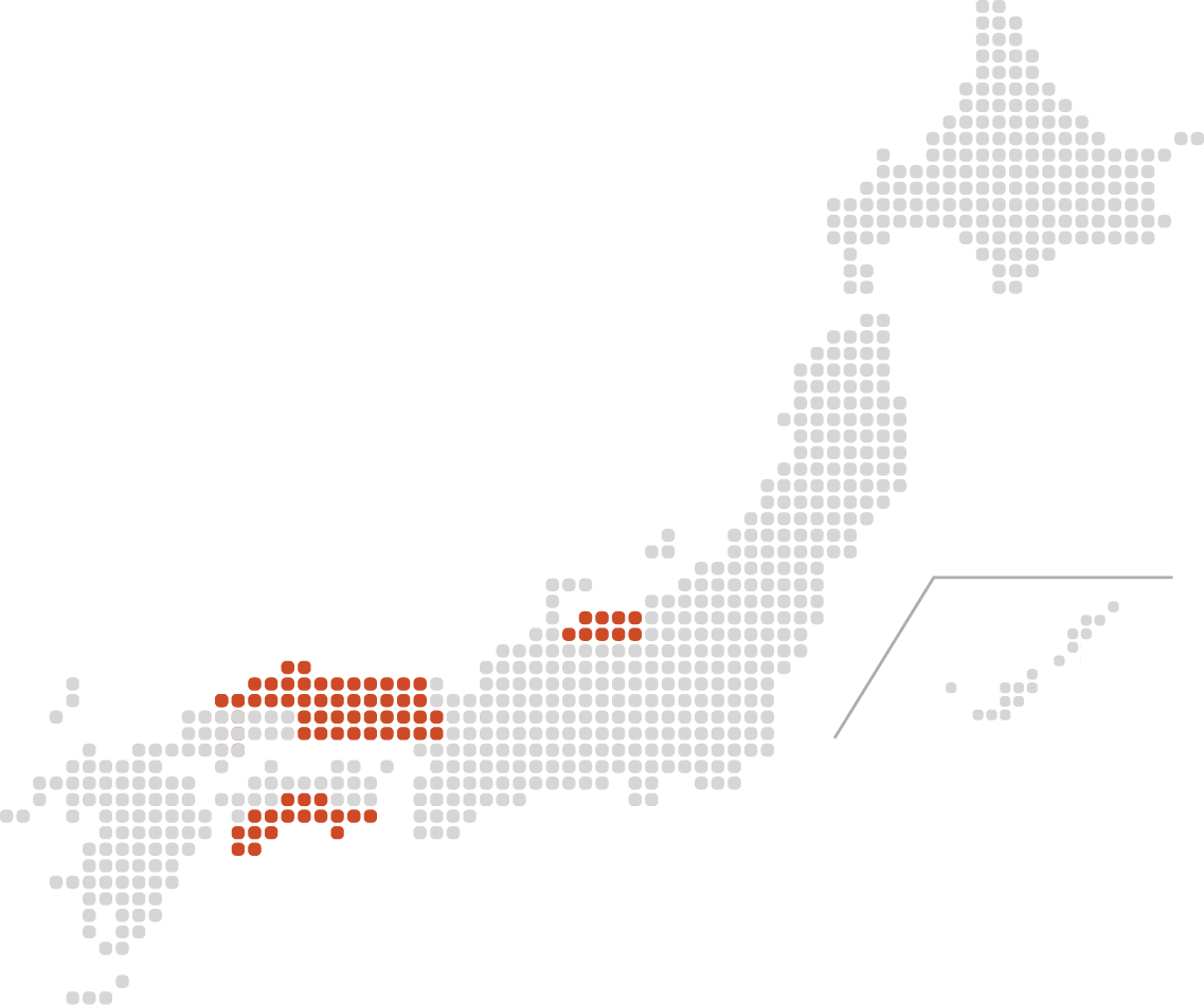 日本列島から見た拠点の場所